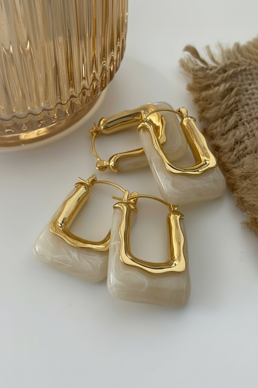 Beige Resin Hoops