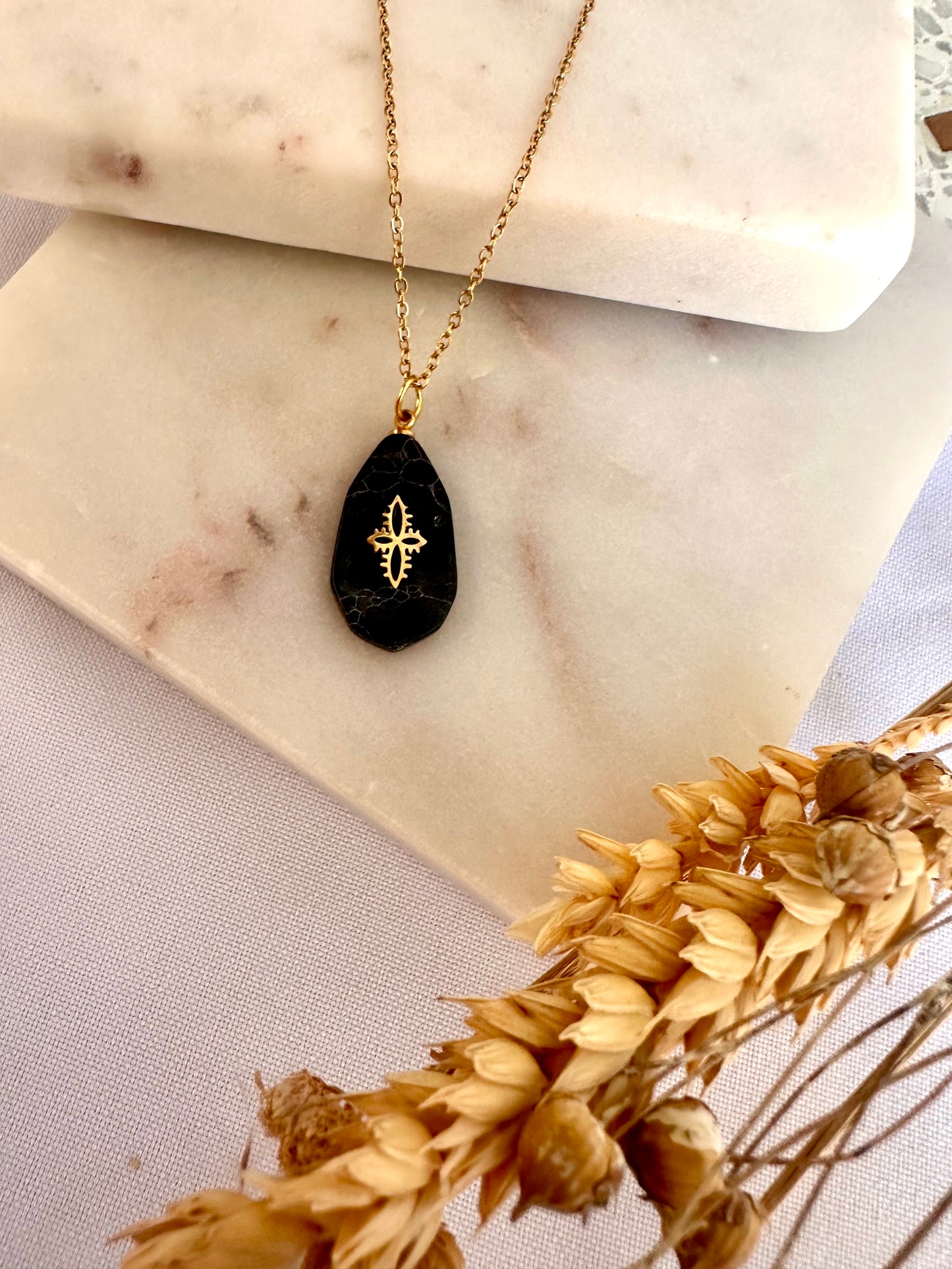 Black Stone Necklace