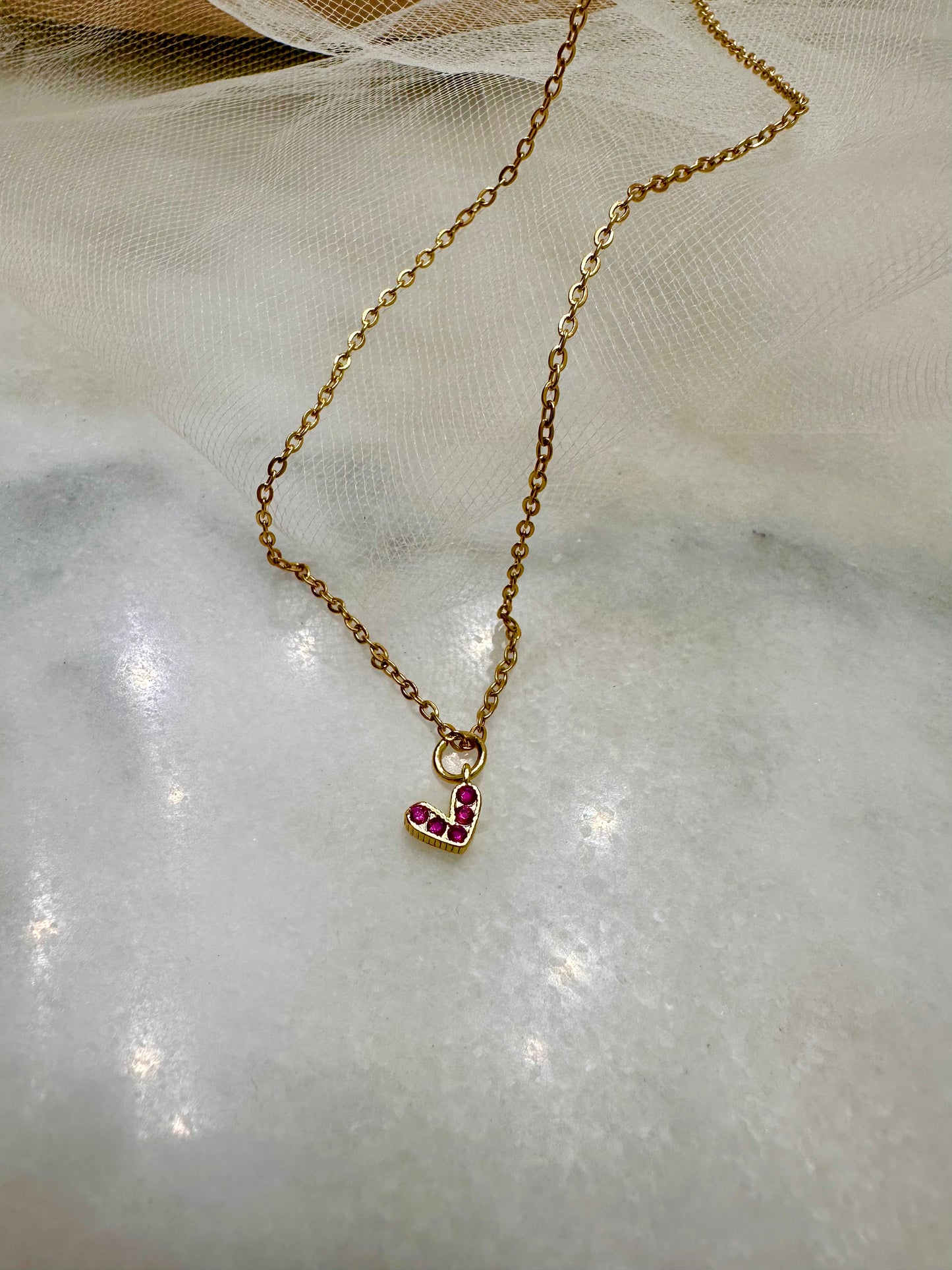 Pink Heart Necklace