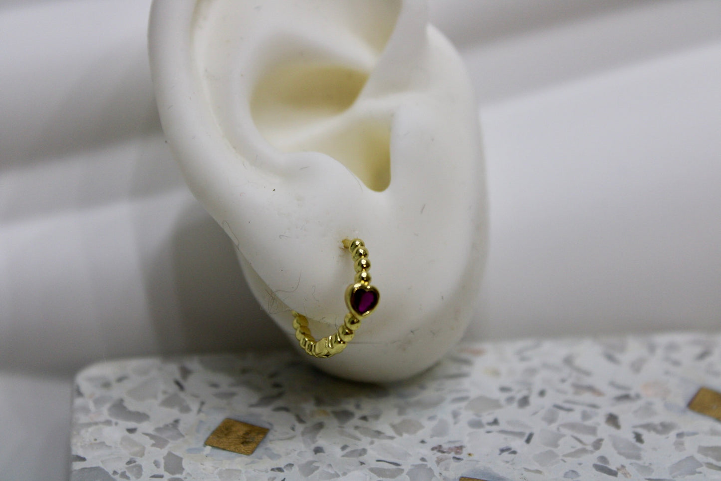 Heart Pink hoops