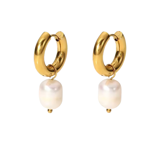 Chic Pearl Hoops