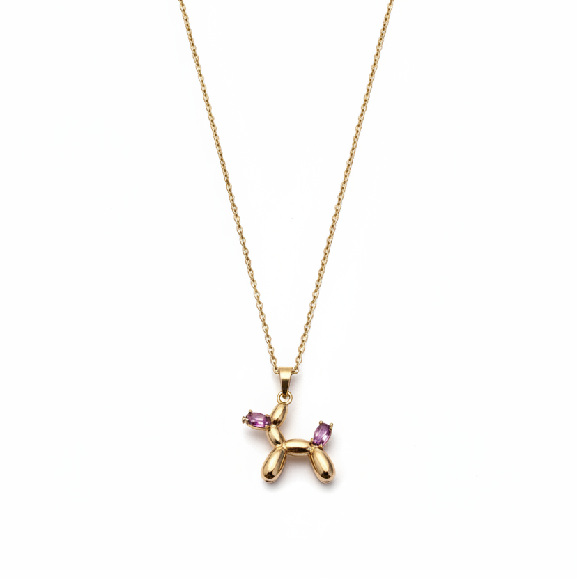 Pink Dog Necklace