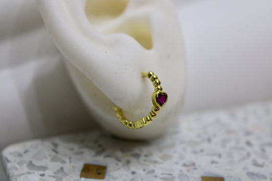 Heart Pink hoops