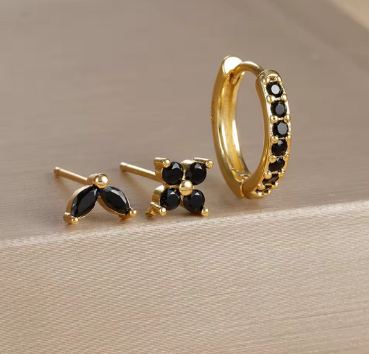 Golden trio earrings