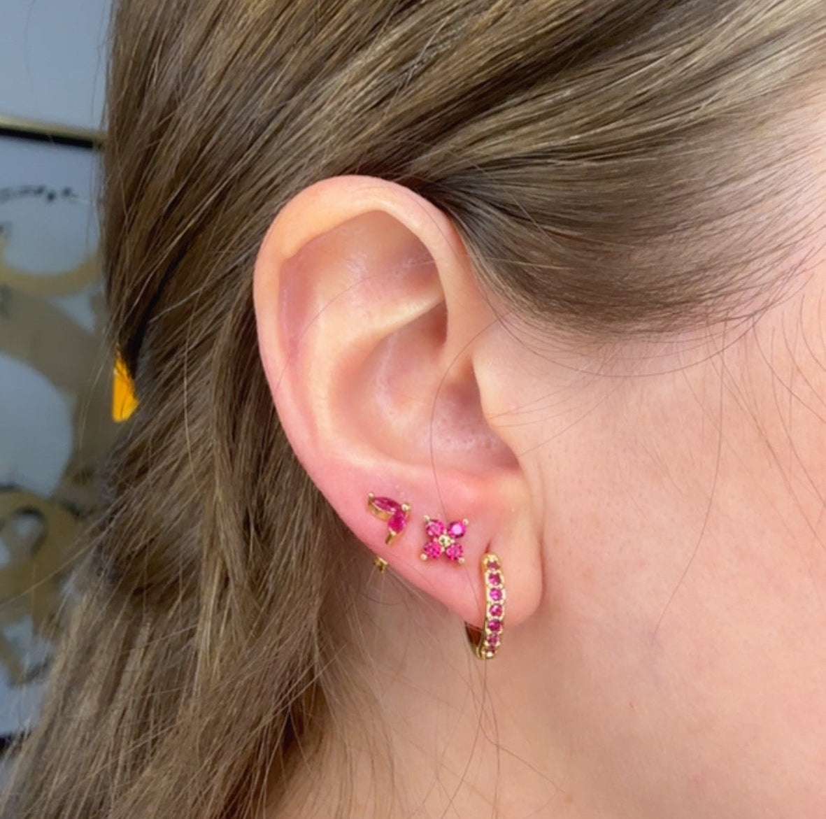 Golden trio earrings